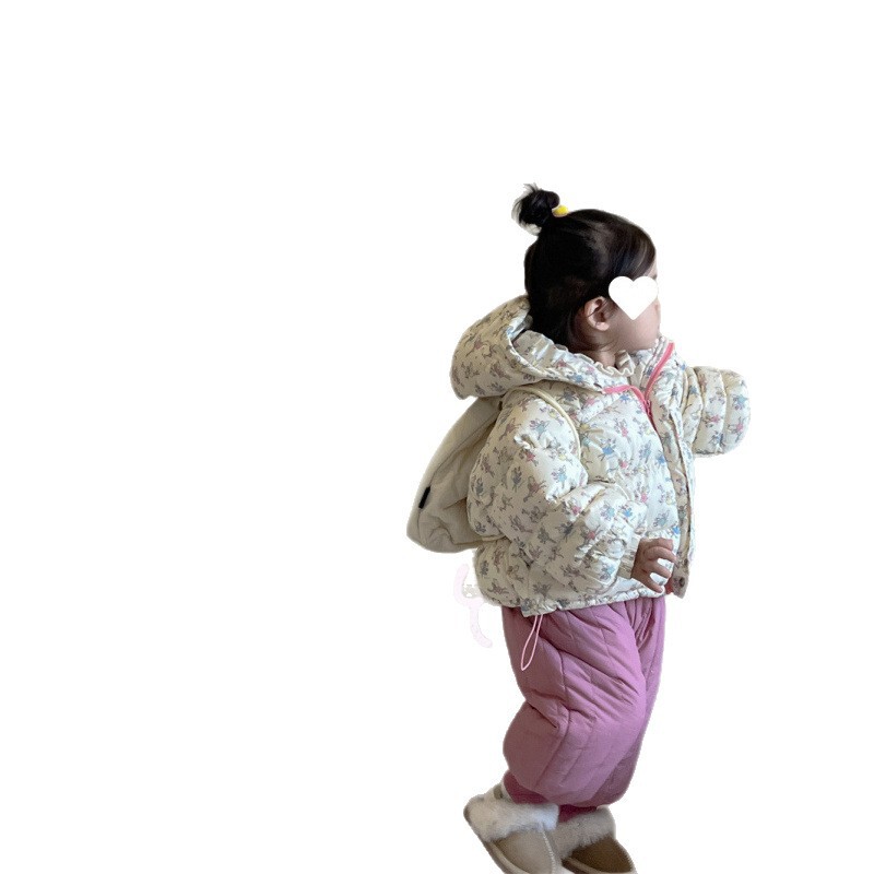 2025新款韩版冬季女童90白鸭绒羽绒服儿童洋气小仙女印花保暖外套|undefined