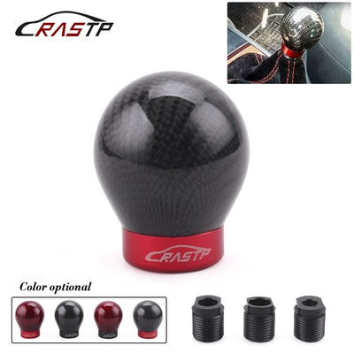 Cross-Border Car Modification Parts Carbon Pattern Gear Shift Knob Round Carbon Fiber Shift Knob Shift Handle Cabin (Cab and accessories)