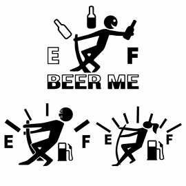 BEER ME高耗燃油爆表贴 EF油箱标识车贴纸 外贸油箱表汽车贴纸