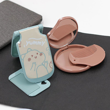 折叠带梳子小镜子塑料随身化妆便携小号翻盖日式卡通小清新梳王金