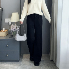 直筒运动裤子女初秋冬季羊绒休闲裤女裤显高显瘦垂感休闲阔腿裤