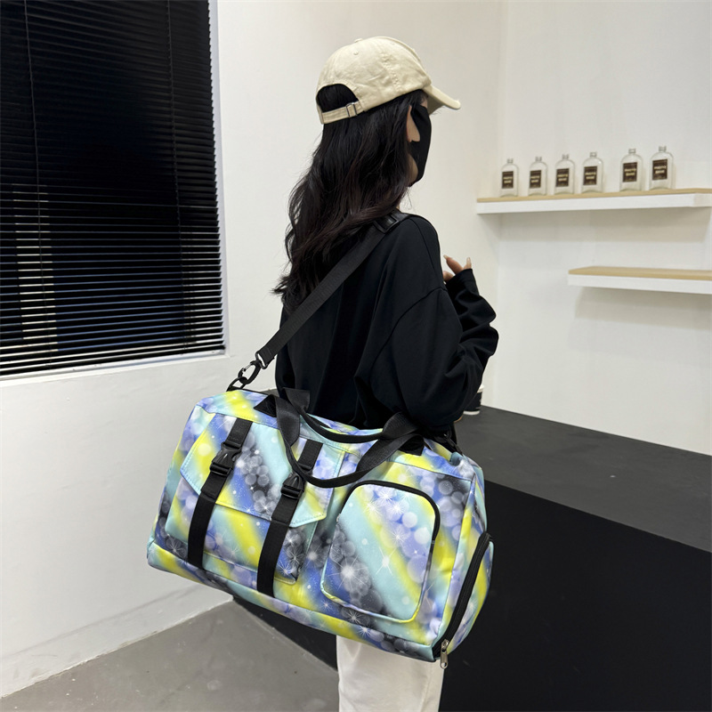 Amazon nueva bolsa de viaje separada en seco y húmedo para mujer, bolsa de fitness de yoga deportiva, bolsa diagonal de un solo hombro de viaje de gran capacidad