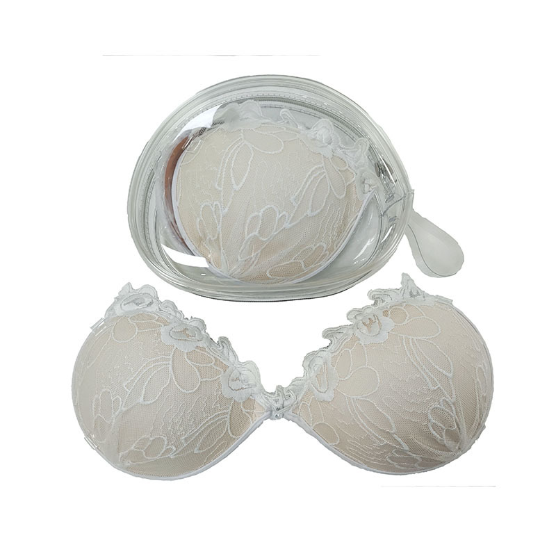 Pegatinas en el pecho vestido de novia de las mujeres con el pecho pequeño empuje hacia arriba el apoyo engrosada gran encaje nupcial foto de la boda pegatinas de mama invisible