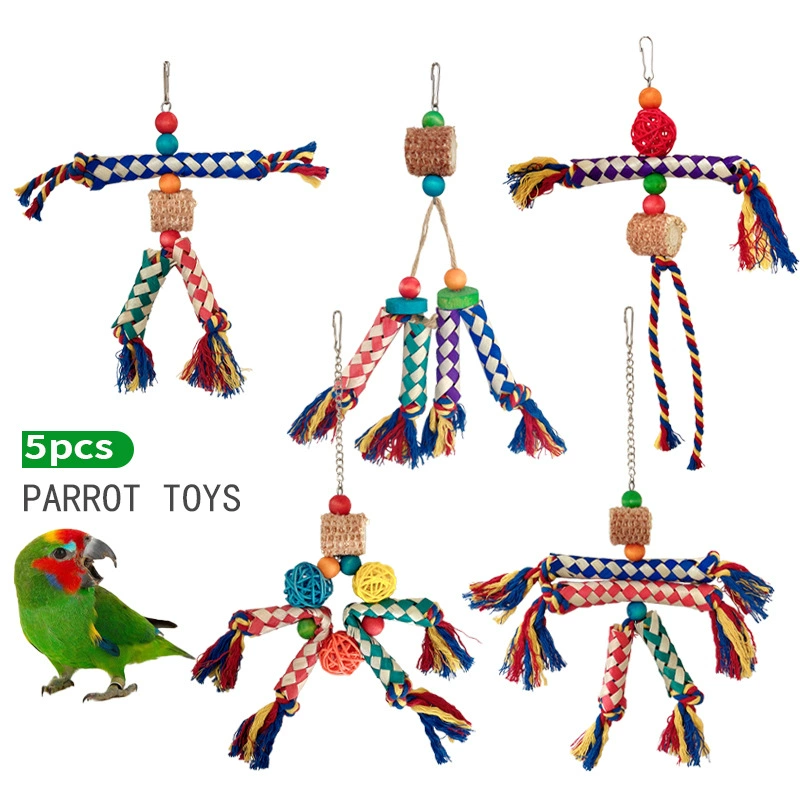 Трансграничная игрушка-попугай снимающая слезы душная игрушка для птиц цветная веревка соответствие цветов тканая трубка из ротанга мяч кукурузный початок комбинированный костюм