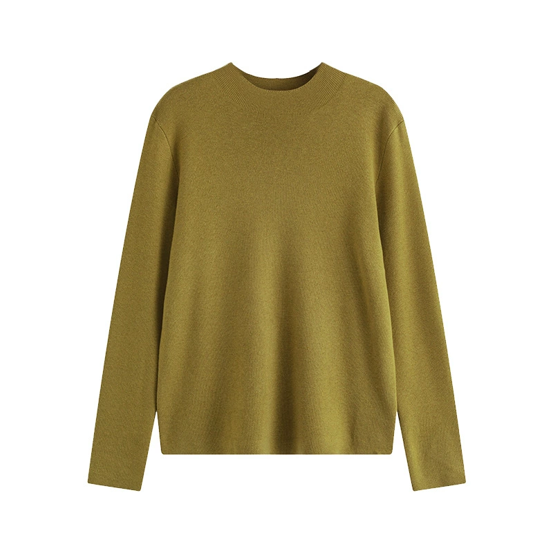 Long-sleeve, winter knitted sweater, plus size, high collar