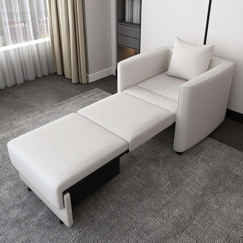 Almacenamiento plegable multifuncional de una sola persona balcón sofá cama de almuerzo tecnología tela de cuero silla de acompañamiento médico