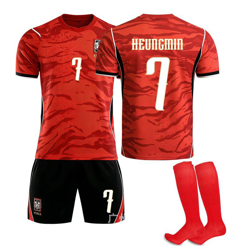 2627 Korean Atletico Madrid home jersey number 7 Son Heung-min 19 Lee Kang-in children's and adult football uniforms exclusively for cross-border sales