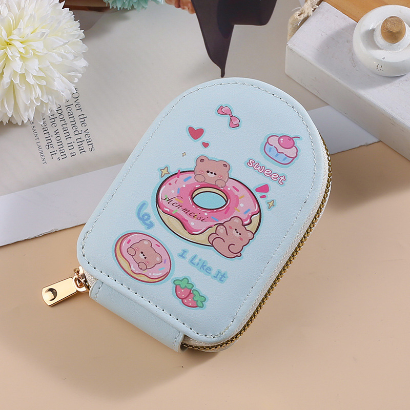Bolso de tarjeta de órgano lindo de oso de dibujos animados transfronterizo Bolso de identificación de múltiples tarjetas para mujer Bolso de almacenamiento de tarjeta de gran capacidad para hombre