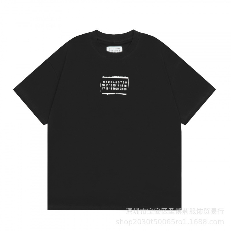 クロスボーダー メゾン マルジェラ マルジェラ デジタル プリント MM6 ピュアコットン 高品質 メンズ Tシャツ レディース 半袖 トレンド|undefined