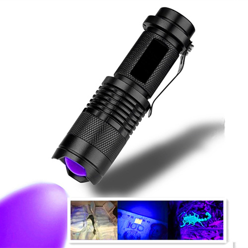 Flashlight 395nm banknote detection lamp 365 fluorescent detection lamp portable multi-functional purple light purple light flashlight