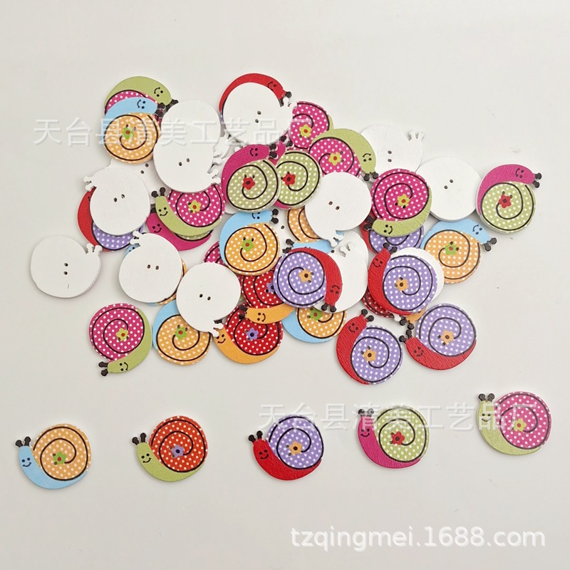 EBay impresión Caracol patrón botón dos agujeros 50 unids/bolsa de bienvenida al por mayor