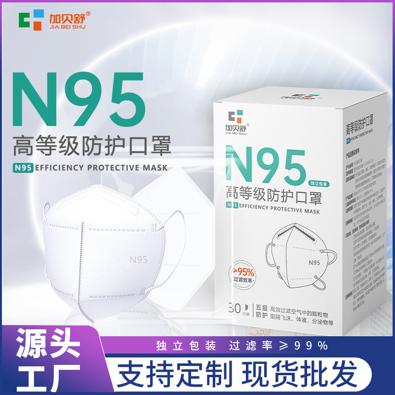 N95防护口罩成人一次性3D立体五层加厚防护独立包装盒装医用批发