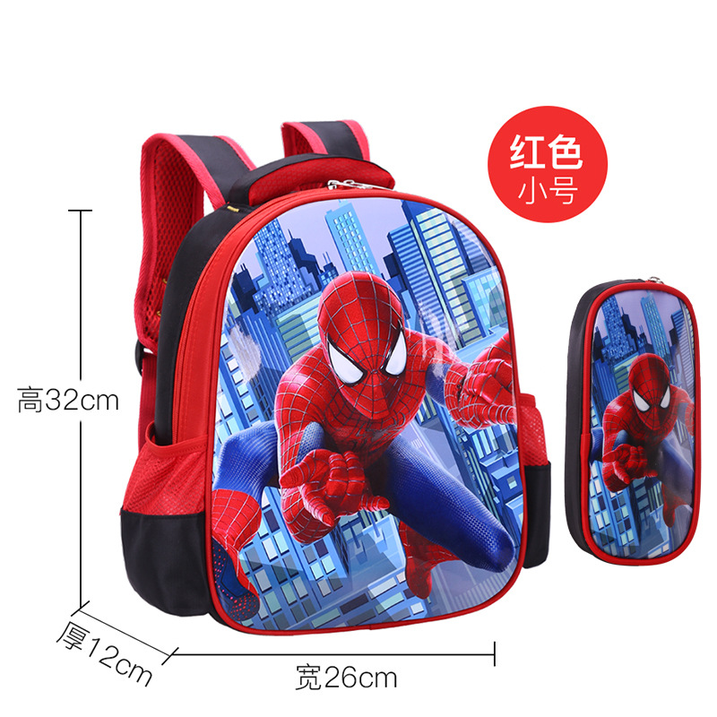Spider-Man Primary School mochila niños de jardín de infantes reducción de la carga ligera 1-2-3-4-5 niños al agua Capitán América