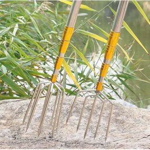 German imported barbed small harpoon head retractable harpoon rod steel fork suit eel frog fork stainless steel fishing fork