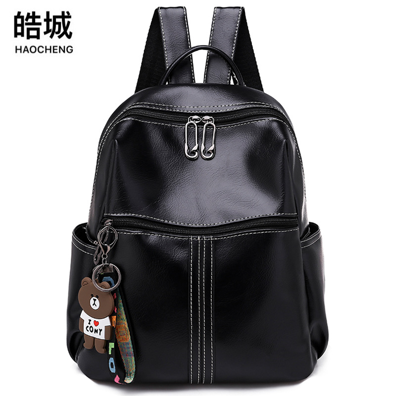 Mochila impermeable para mujer 2024 nueva moda europea y americana retro cuero suave para mujer mochila de viaje casual simple