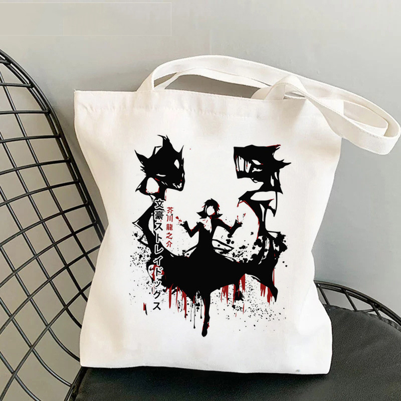 Comercio extranjero transfronterizo Bungou Stray Dogs impresión bolsa de lona Harajuku bolsa de hombro bolsa de moda bolsa de compras