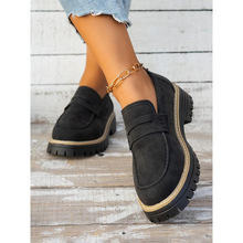 U 18380 British block heel thick sole loafer Ӣ�׷�ָ����