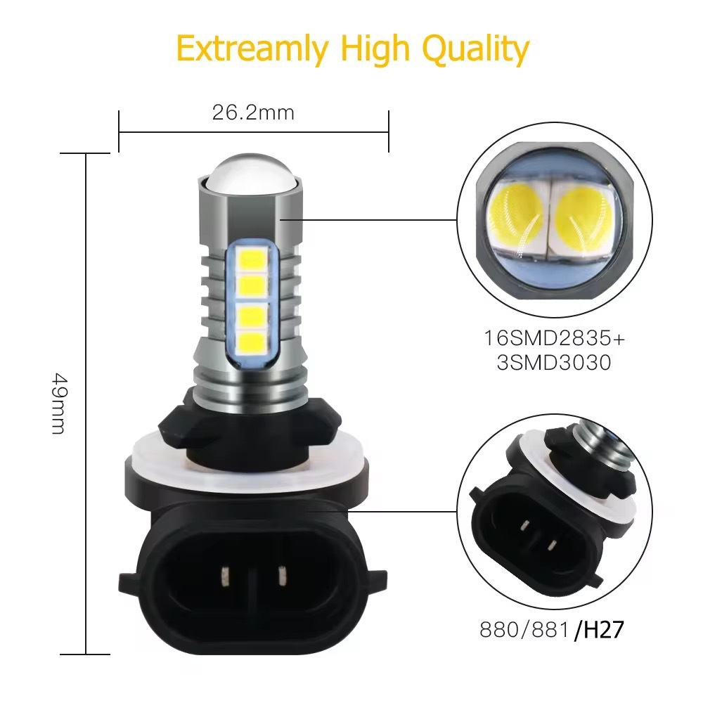 Car front fog lights, LED strobe effect, ultra-bright, upgraded with high-brightness LED beads, dustproof, new high-brightness car lights, stable quality