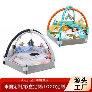 跨境婴儿六边形可折叠围栏爬行游戏垫玩具认知启蒙卡通健身爬行垫