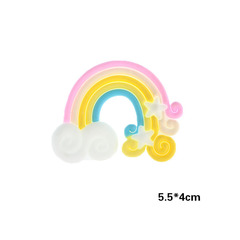 Decorative cake soft rubber rainbow decoration star layout birthday scene ornament material baking single-sided polymer clay