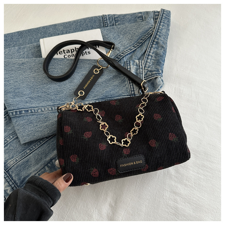112g Weight Polyester Lining Material Zipper Closure Type Single Shoulder Strap Strap Type Pillow Shape Bag Bags Type Casual, Shopping Occasion Special Material Strawberry Pattern All Seasons Season Women's Gender Basic, Classic Style Style Cylindrical Shape Medium Size Women's Medium Special Strawberry Basic Classic Style Cylindrical Zipper Pillow Shape Bag 19
