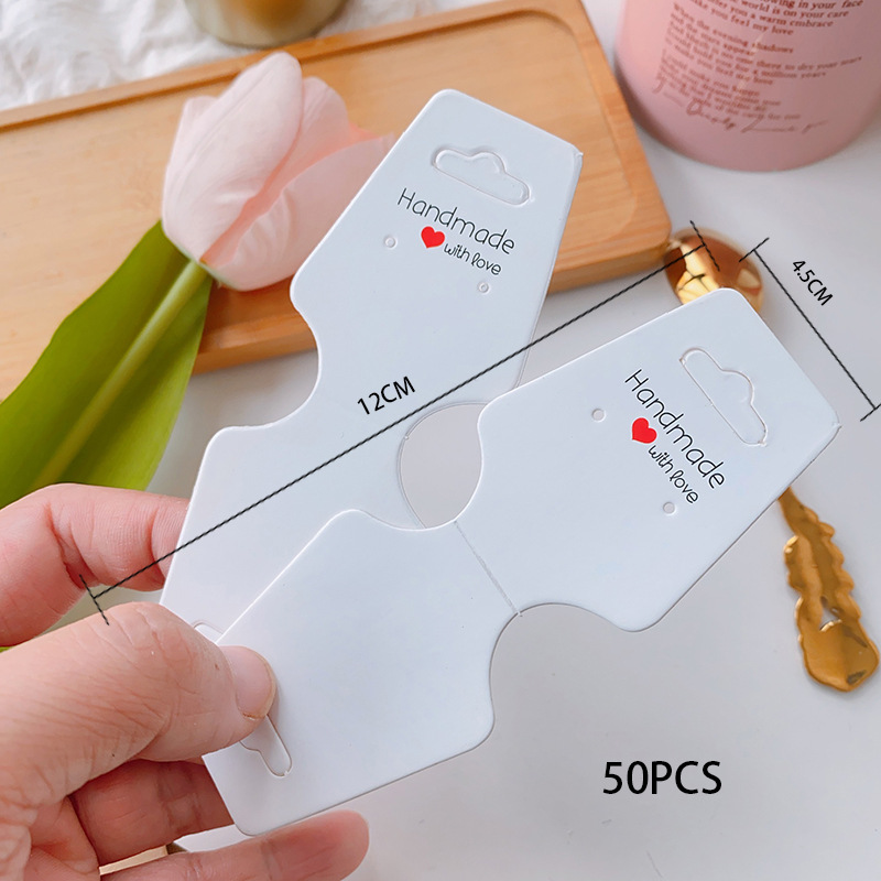 Spot transfronterizo con tarjeta de embalaje adhesivo anillo de pelo collar pulsera joyería doble plegable joyería tarjeta de visualización de papel tarjeta mayorista image 16