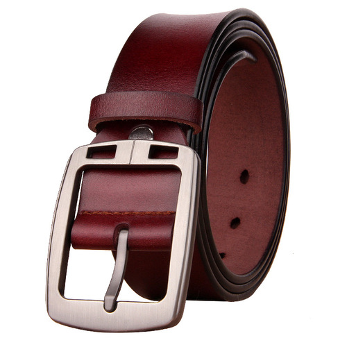 Cross-border men's antique pin buckle belt, genuine leather men's belt, cowhide vintage trouser belt manufacturer for young and middle-aged people