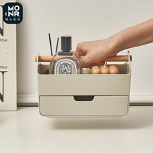 环保木头手提收纳盒宿舍收纳带抽屉分格收纳盒化妆盒首饰盒子便携