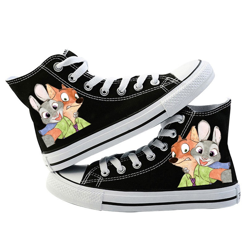 Cross - Border new animal City 2 lindos zapatos de lona de dibujos animados alrededor de zapatos casuales estudiantes zapatos impresos de moda