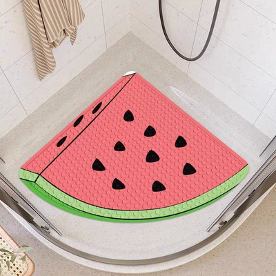 Avtomobil döşəmə paspasları – Fan-shaped cartoon bathroom non-slip floor - big-watermelon-no-11-5454cmcustomizable-pattern