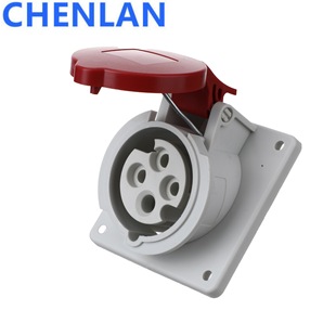 32A-6H 4-Hole Industrial Concealed Inclined Socket 3P+E 380-415V Cln424 European Socket