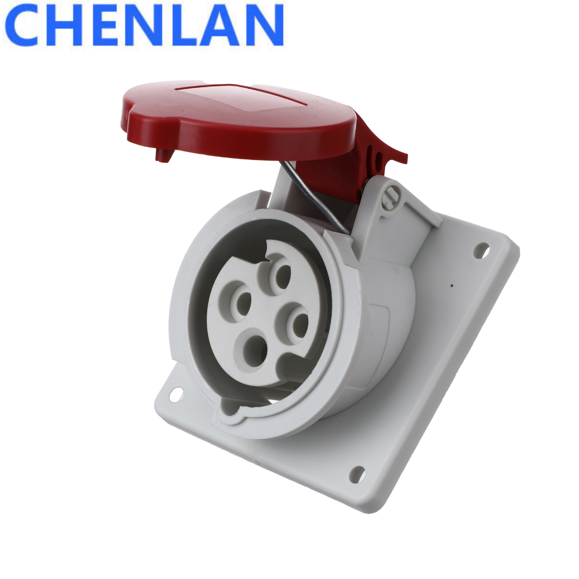 CHENLAN工业检修电源箱插座暗装斜式16A6H 3P+E 380-415V三相四芯