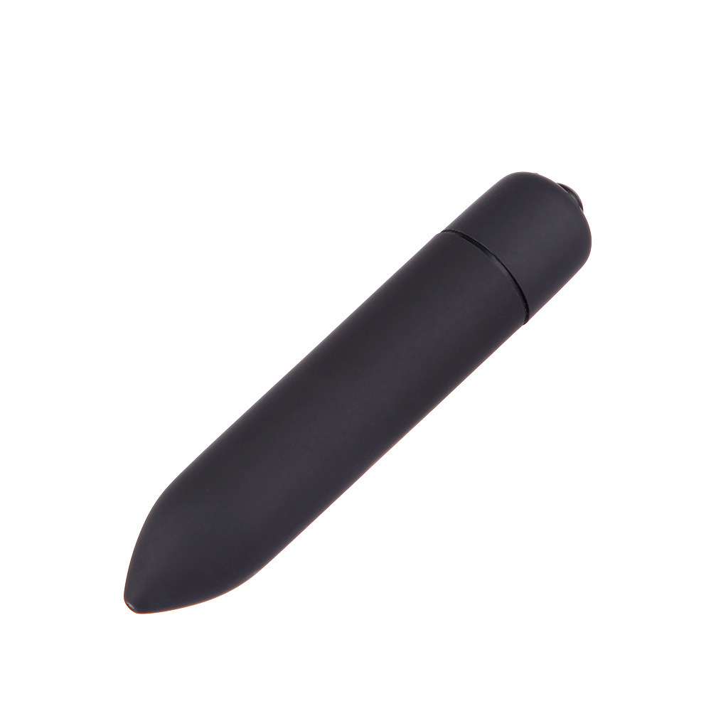 Frosted Bullet Vibrating Egg Massager, 10-Frequency Pointed Tip, ABS, Black — detail image 11