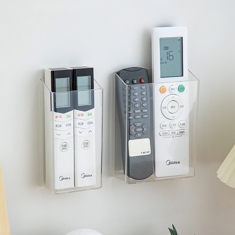 Creative Living Room TV Air Conditioner Remote Control Wall Hanging Storage Box Nordic Style Mobile Phone Punch-Free Storage Rack Hanger