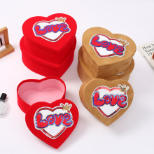 心形绒布礼物包装盒爱心love字母生日礼品包装盒圣诞情人节礼品盒