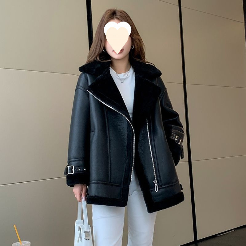 2025新款海宁美利奴皮毛一体女皮草中长款外套韩版羊羔毛皮草大衣