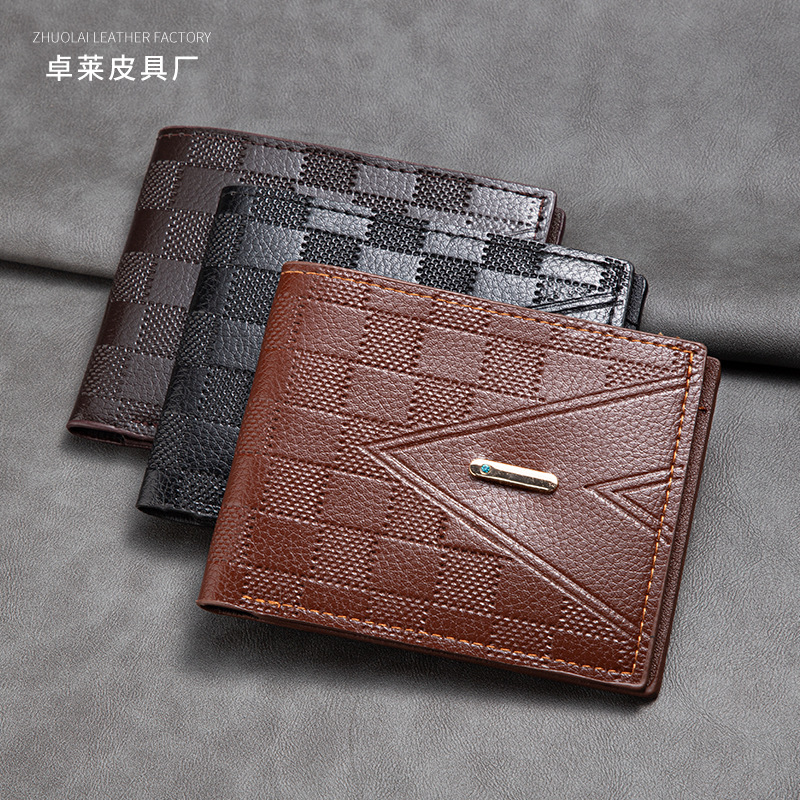 Men's Wallet New Model Manufacturer Direct Sale Short Length Business Money Clip for Young and Middle-Aged Horizontal Luxury Multi-Card Holder