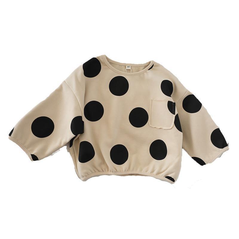Nuevo retro estilo coreano chaqueta infantil, baby wave point casual jersey de cuello redondo, camisa de punto, camisa base