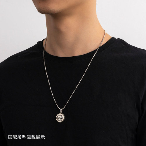 DIY Accessories Beaded Necklace 60cm Metal Chain with Beads and Pendant Lock Collar Necklace Simple Bare Chain Handmade Material