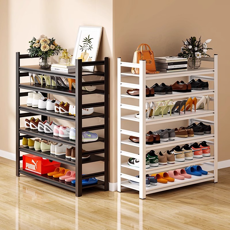 Estante de zapatos de acero doméstico nuevo tipo de puerta de entrada interior almacenamiento de metal multicapa estante de almacenamiento puerta armario de zapatos de hierro forjado