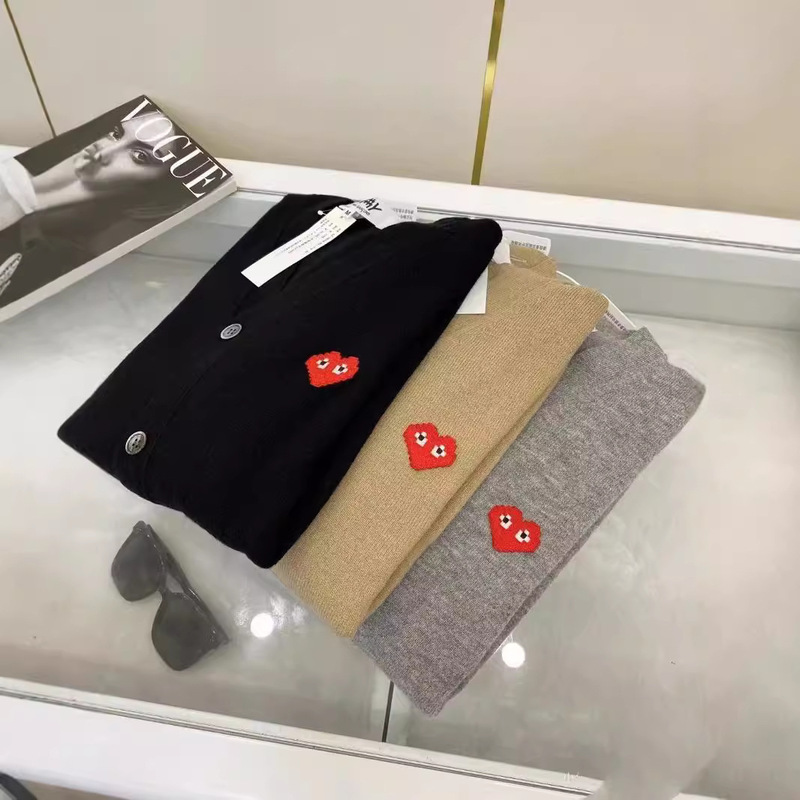play Kawajiu invader Joint Mosaic Love Pixel Men and Women Couple Wool Sweater AMI Cardigan