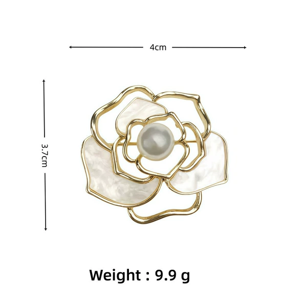 Plate camellia gold base