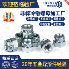 定制非标不锈钢滚花螺母 冷镦滚花隔套铝衬套隔套压套 异形紧固件
