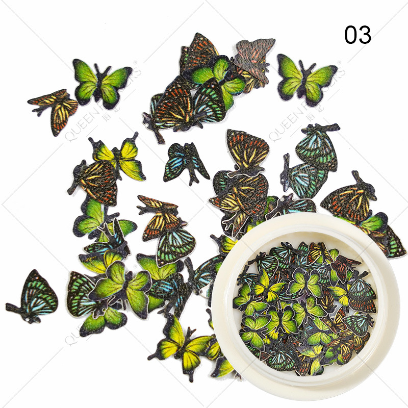 Joyas de manicura de la princesa inswind coloridas flores y hojas pájaros mariposas primavera serie de pulpa de madera parche de manicura