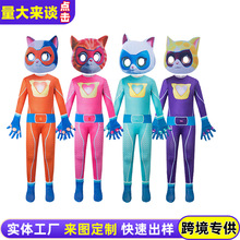 跨境SuperKitties连体衣紧身衣万圣节服装舞台表演服饰超级猫咪