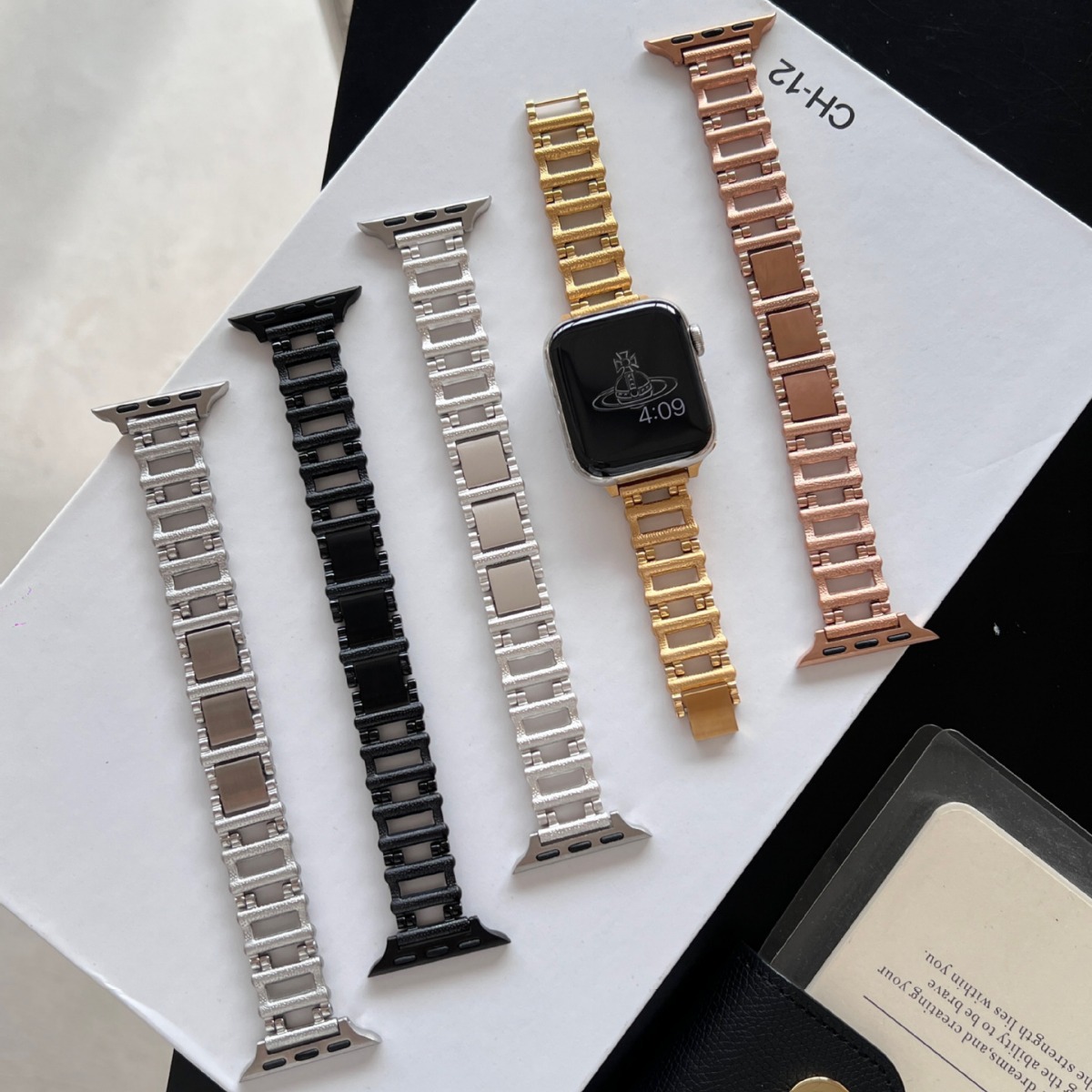 Suitable for Apple Watch Strap Apple Watch10 Ladder Stainless Steel Metal Strap iWatch941mm