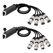 Waterproof RJ45 CAT5 Female Network Converter to 4 Channel