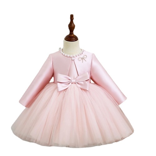 Children's dress princess skirt flower child wedding dress stylish girl birthday spring and autumn girls' dress performance suit two-piece set