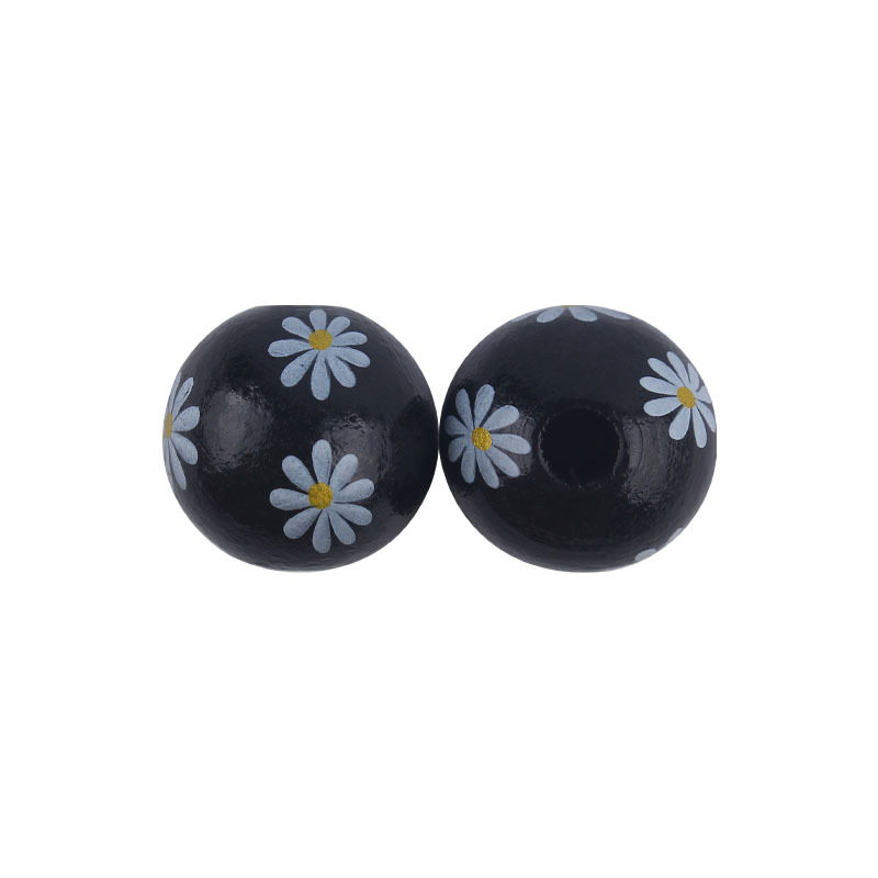 Bebé suministros de dibujos animados madera Daisy 16mm cuentas DIY creativo chupete cadena pulsera mordedor Accesorios