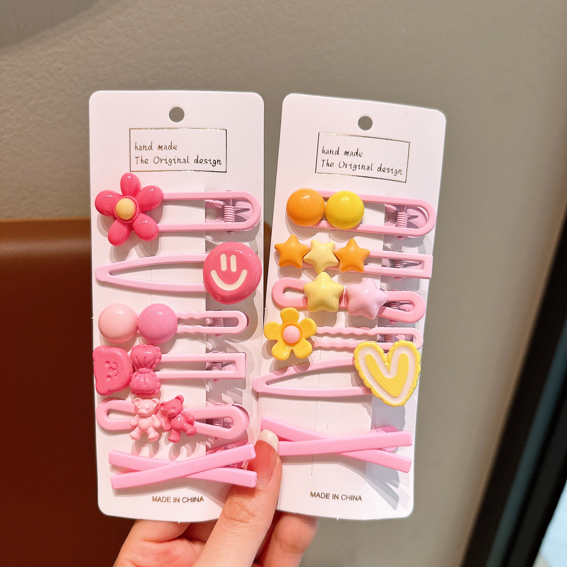 Clip de pelo rosa coreano para niños 2024 nuevo clip de pelo de dibujos animados para niños clip de pestaña para niñas joyas para niñas